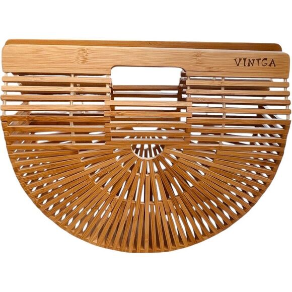 Vintga Handbags - Vintga Bamboo Top Handle Handbag Purse